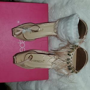 Blush feather heels